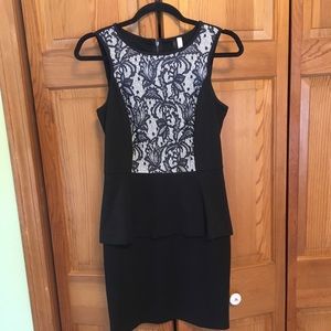 Black Peplum Style Kensie Dress